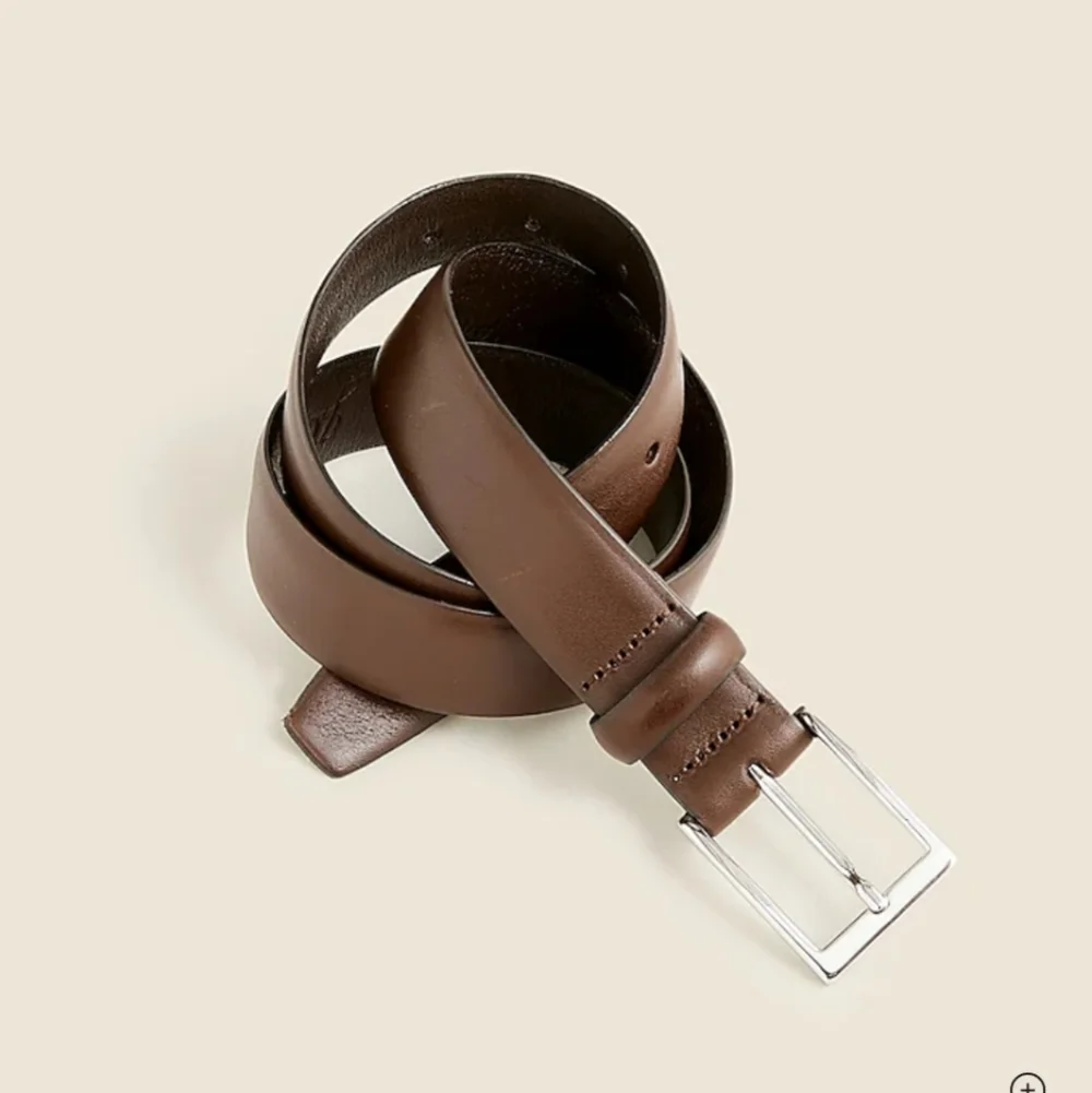 J Crew Italian leather dress belt Sz 38 NWT  Cigar Brown